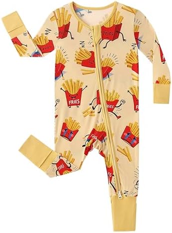 Unisex Infant Neutral Zipped Footies, Viscose from Bamboo 2-Way Zipper Romper Outfit, 0-24 Months One-piece Jumpsuit