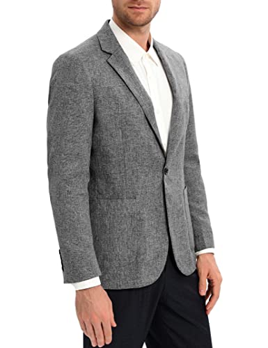 Mens Casual Linen Suit Sports Coats And Blazers One Button Jacket For Men Grey Xxl #TOP3