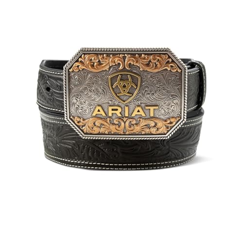 ARIAT Men's Floral Embossed Multi-Finish Belt