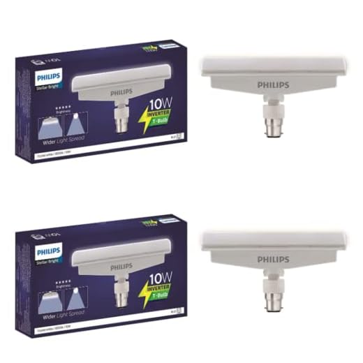 Philips Stellar Bright 10W B22 Emergency LED T-Bulb,Emergency Lights for Home,Cool Daylight, Pack of 2