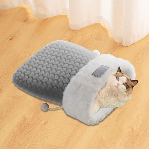 Sac de couchage d'hiver pour chat isolant et panier de voyage Teksome