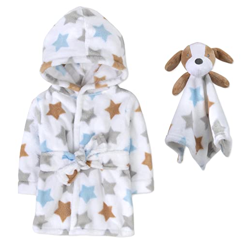 Image of Baby Robe Set for Boys & Girls 0-9 Months - Hooded Robe & Lovey Gift Set