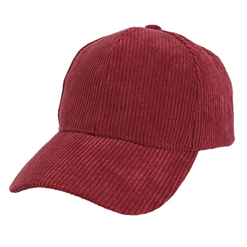 MNRIUOCII Masculino Mujer Neutral Verano Sólido Gorras de béisbol de pana Ajustable Visera de sombrero Gorra Vettel, Vino, Talla única Cover