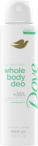 Dove Whole Body Deo Alcohol Free Deodorant Spray for Women Morning Dew 4 oz
