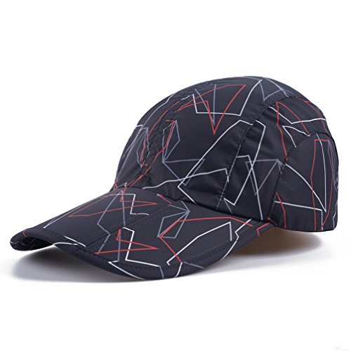 Camo Black Camo Hat,Camouflage Baseball Cap,Breathable Running Quick Dry Folding Brim Hat Under