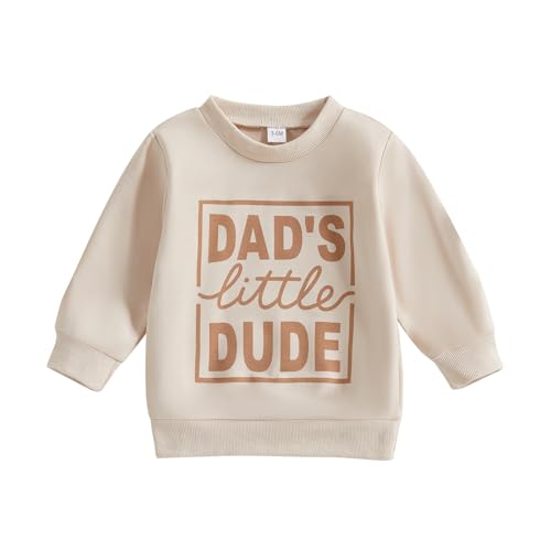 Adobabirl Toddler Baby Boy Crewneck Sweatshirt Cute Letter Print Long Sleeve Shirt Pullover Tops Fall Winter Clothes