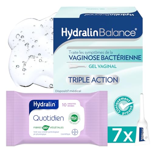 Hydralin Balance - Gel Intime vaginal + Lingettes intimes femme - Traitement Vaginose Bactérienne - Inconfort vaginal & Odeurs vaginales - Restaure la Flore...