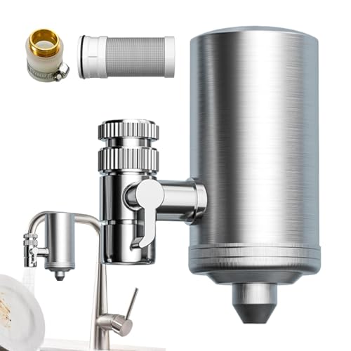 Filtro de agua para grifo, de filtro de agua de montaje en grifo de acero inoxidable | Purificador de agua del grifo para agua más limpia y filtrada, fácil instalación, eficaz para el hogar,