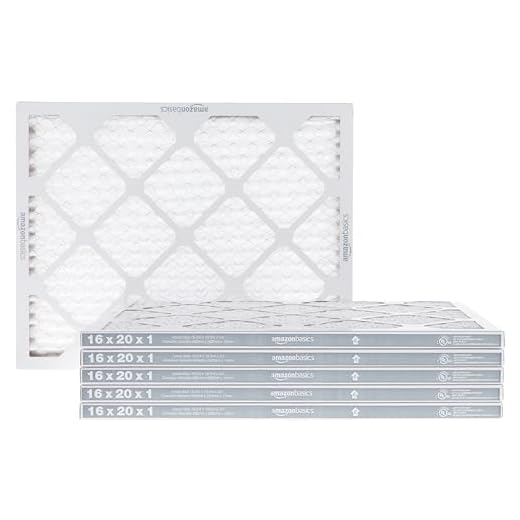 Amazon Basics 16x20x1 Air Filter 6-Pack, MERV 8 AC Furnace Filters, Allergen Control , Removes Dust, Lint and Pollen, Electrostatic (Actual Size: 15.75" x 19.75" x 0.75")