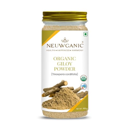 Image of Organic Giloy Powder (Stem) - India Organic and USDA Organic Certified - Reduces Inflammation, Detoxifies Body, Improves Liver Function, Regulates Blood Sugar - 450 Gm
