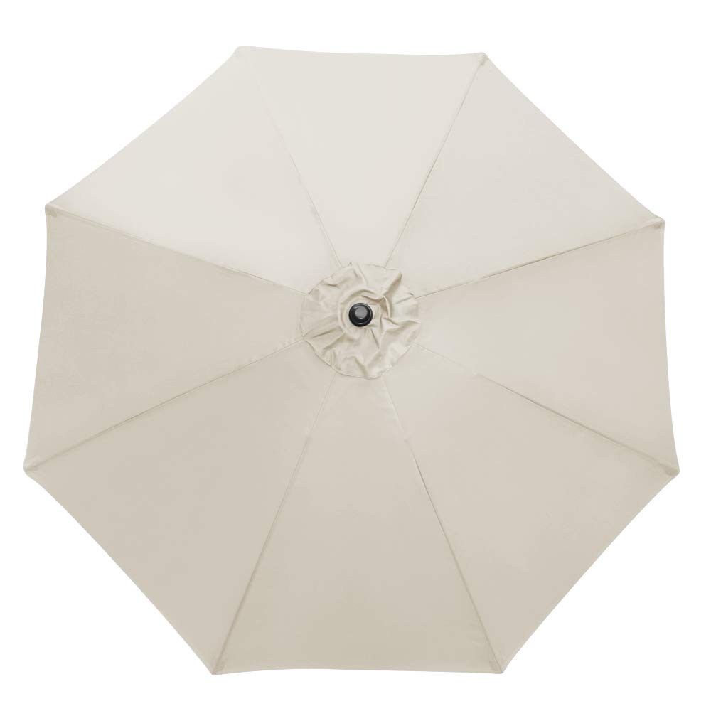 Green Bay 2.7m/8 Arms Replacement Parasol Garden Patio Umbrella Fabric Canopy Cover (Cream)