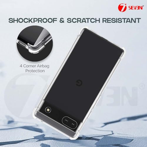 Image of 7SEVEN Back Cover for Google Pixel 6A Transparent Mobile Back Case Shock Proof Design Camera Edges Protection Crystal Clear Phone Case Silicon Soft TPU and Flexible Bumper Phone Cover