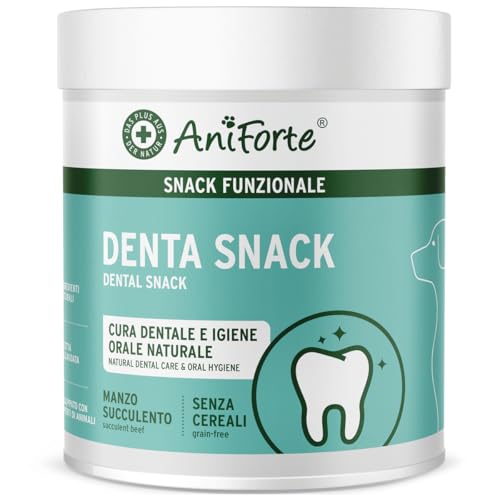 AniForte Denta Snack per cani 300 g - cura dentale naturale, contro l'alitosi dei cani, snack per denti sani e prevenzione, igiene orale, snack per la cura dei denti senza cereali