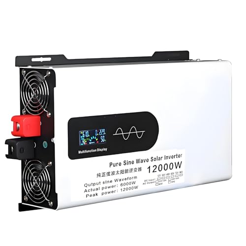 Inversores de potencia de onda sinusoidal pura de 12000 W, inverter 24 V, 48 V, 60 V, 72 V, CC a CA, 110 V/220 V, para casa, autocaravana, camión, coche y camping,24Vto110V