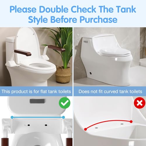 Toilet Safety Rails for Seniors(520lbs), Adjustable Toilet Handle for The Elderly and Disabled, Handicap Toilet Safety Frame Grab Bars, Toilet Support Rails - Image 5
