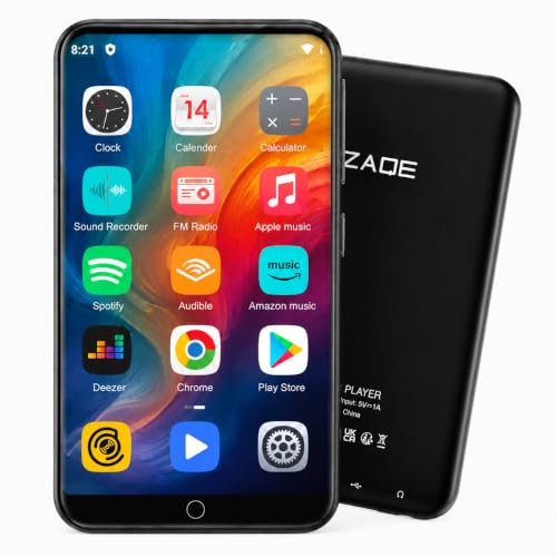 Image of MP3 Player with Bluetooth and WiFi, ZAQE 16GB Music Player with Spotify,Pandora,4 inch Touch Screen Android MP4 MP3 Player for Kids with Audible