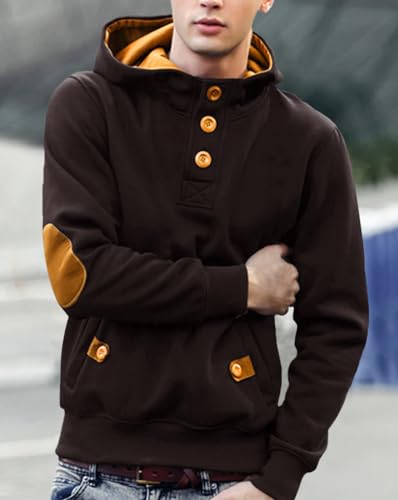 Image of EYEBOGLER Cotton Men Solid Hooded Neck Full Sleeves Casual Sweatshirt