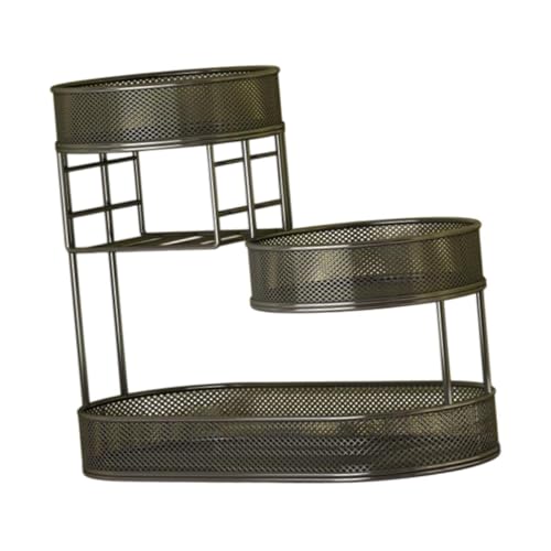 Soporte rústico para frutero negro de 3 niveles, ideal para desayunos familiares 2