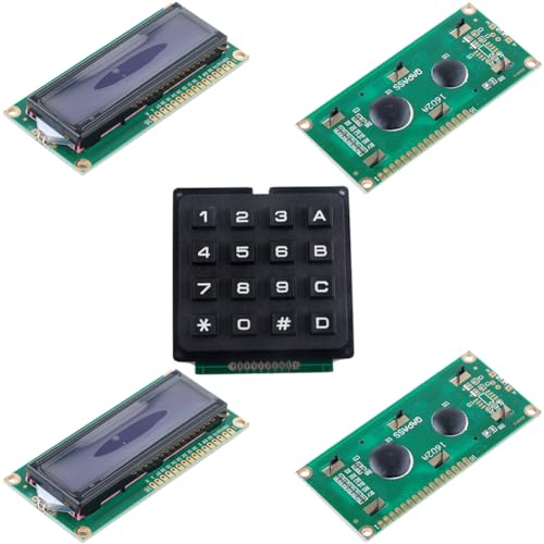 Image of 4pcs 1602 LCD Display + 16 Keys Keypad Board