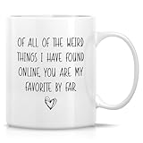 Retreez Funny Online Dating Mug – You Are My Favorite By Far Mug - 11 Oz Ceramic Coffee or Tea Cup for Boyfriend or Girlfriend – Anniversary or Valentine's Day Gift for Dating Matches, Husband or Wife