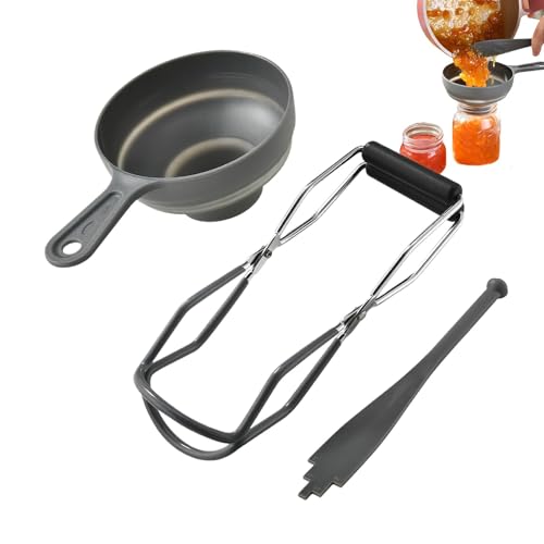 Accesorios para conservas, juego de herramientas de elevación de acero inoxidable, juego de herramientas de conservas antideslizantes para el hogar, incluye embudos para el restaurante de cocina