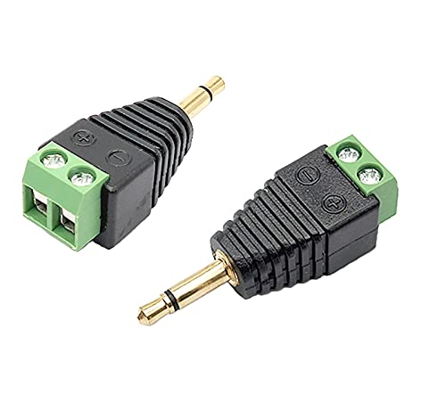 Adaptador 3.5mm TS Mono a 2 Pin Terminal 5Pcs miniatura 4