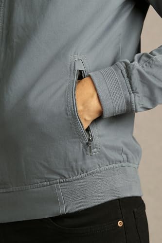 Image of Men Casual Grey Solid Jacket