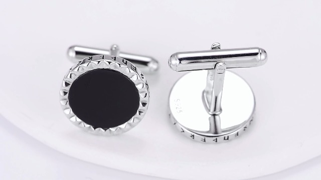 Mancuernillas Vikingas en Plata 925 y Onix Negro para Hombre miniatura 7