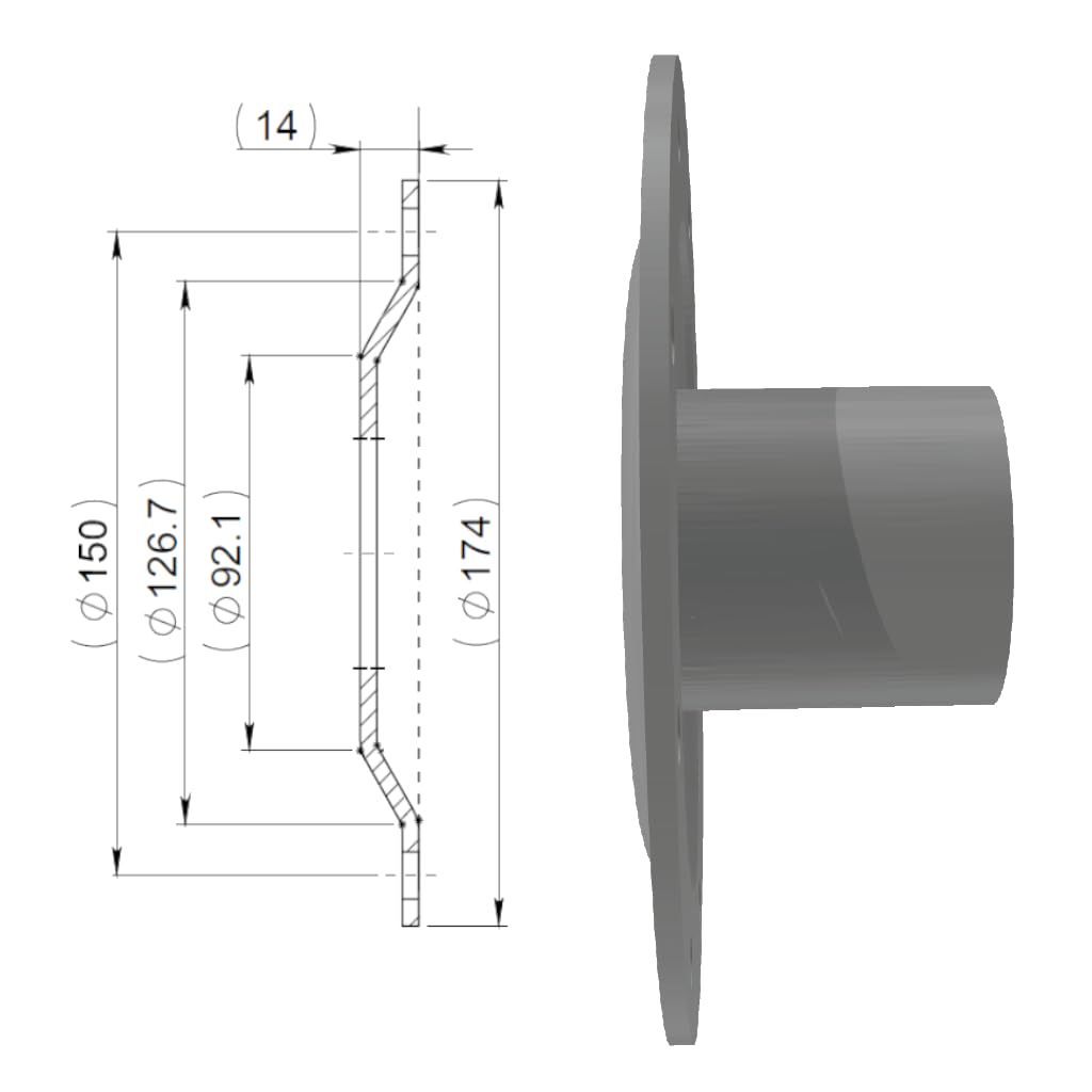 8 Loch Flanschdeckel mit 1 1/2" IG und Dichtung als Adapter für Elektroheizstäbe inkl. Versand