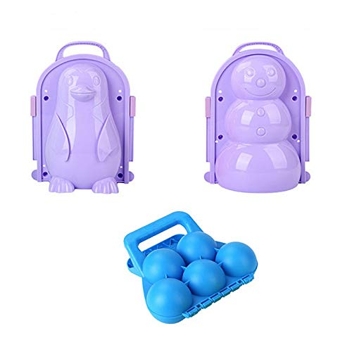 Fellibay Snowball Makers Snow Molds Beach Sand Molds Winter Outdoor Playing Tools Snowball Clips Snow Fort Building Kits for Kids Snowball Making 3 Pcs
