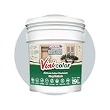 Pintura Vinilica Acrilica 19L para Interior Exterior 3 Años de Duracion Vinicolor POSCHEM (GRIS 001, 19L)