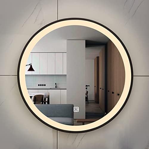 Round Illuminated LED Light Bathroom Mirror,Wall Mounted