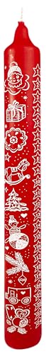 Adventskalenderkerze rot Motiv „Weihnachten' Ø 30 x H 300 '24 Tage...
