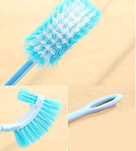 Mini Deer Toilet Brush Soft Bristle Kinsky Strong Bristles Good Grips Hideaway Compact Long Brush For Bathroom Toilet The Rim Bowl Brush Pure Clean In 1 Motion With Pan Lip And Caddy De（Blue） #TOP2