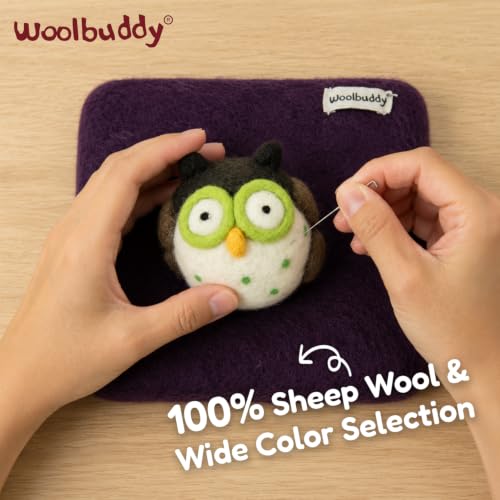 Image of Woolbuddy Needle Felting Mat 6 x 6 x 1.5 Inch (Purple), Pure Wool Felt Pad