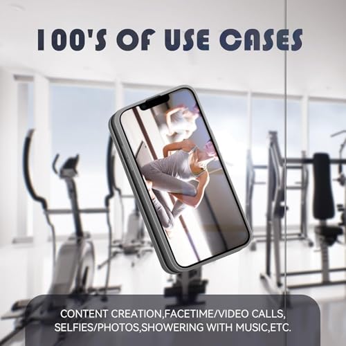 Image of Suction Phone Case, Phone Suction Sticker, Silicone Suction Phone Case for Hands-Free Mobile Accessory Holder Grip, Video Phone Accessory Compatible Mirror, Shower-Black (Pack of-1)