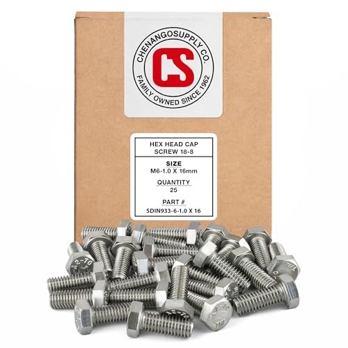 Chenango Supply M6-1.0 x 16 Stainless Steel Hex Head Bolts