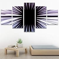 SIGNWIN 5 Panel Canvas Wall Art Abstract Lines for Home Decorations Ready to Hang - 60