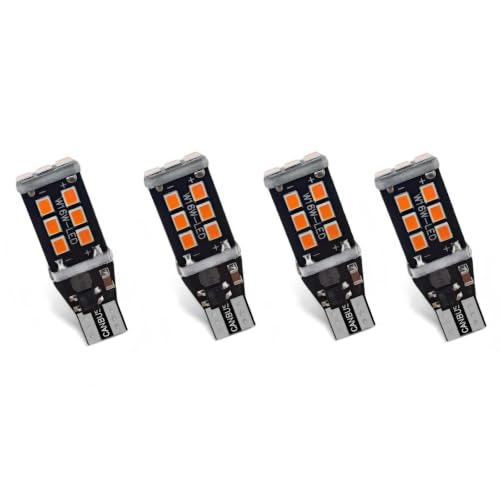 Pouzorc 4 PCS Car LED Reverse Light, T15 W16W 912 921 906 902 Super Bright 2835-15SMD Backup Bulb, IP67 Waterproof CAN-BUS Light, Universal Plug and Play Replacement for Most Cars (Red)