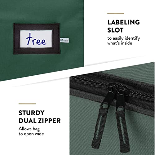 Zober Premium Rolling Large Christmas Tree Storage Bag- Fits Upto 7.5Ft. Artificial Disassembled Trees, Durable Handles&Wheels For Easy Carry And Transport, Tear Proof 600D Oxford Duffle Bag, Green #TOP6