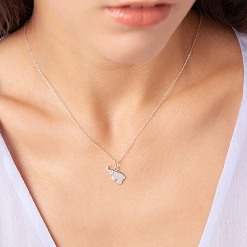 Sterling Silver Elephant Gifts For Women Girls, Elephant Necklaces For Teen Girls Women, Good Luck Gifts, Inspirational Meaningful Pendant Jewelry, Dainty Fine Chain, 16"-18" Adjustable, Made In Usa (925/Elephant) #TOP3