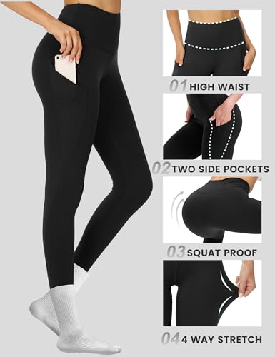 Opuntia High Waisted Workout Yoga Legging with Pockets - Soft Thick Yoga Pants Comfy Stretch Casual Black Green Pink Pants - Image 6