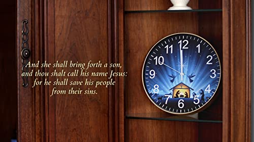 The Prayer Clock - Nativity Version 12" Gold Trim #TOP3