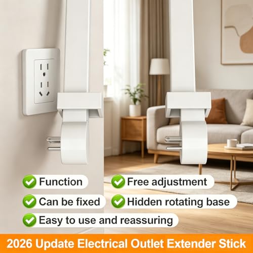 Extensión eléctrica con 6 tomas y 3 puertos USB, rotativa 360°, para dormitorio, sala u oficina miniatura 5
