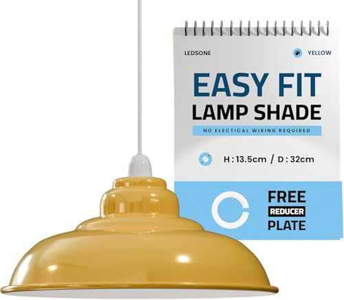 LEDSone Lámpara de techo colgante industrial, estilo retro, para cocina, estilo vintage, de metal, estilo loft, bar, lámpara colgante rústica (Amarillo)