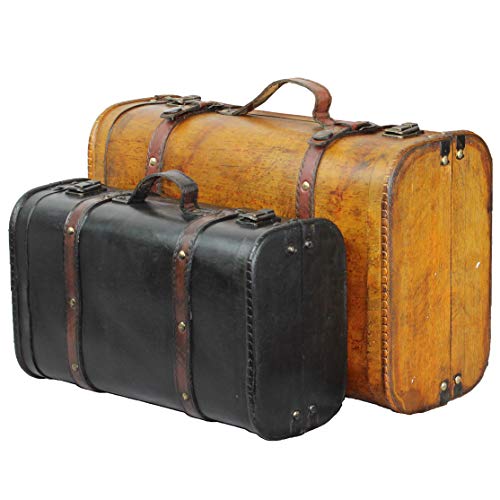 Vintiquewise Vintage Style Luggage Suitcase/Trunk (Set of 2) (QI003068.2)