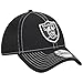 New Era Unisex-Adult NFL 39THIRTY Team Color Neo Primary Logo Stretch Fit Flex Football Cap Hat - Las Vegas Raiders Black - Large/X-Large