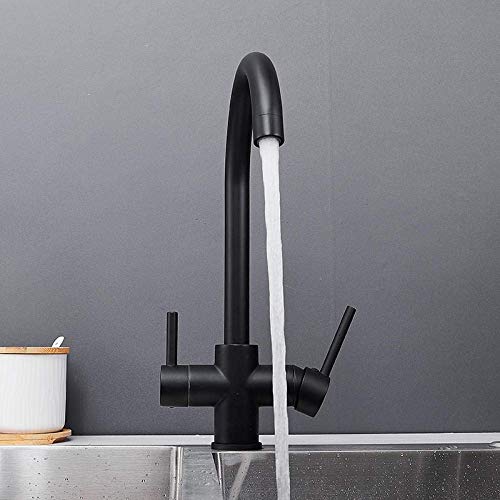 Robinet de cuisine noir Kitchenxer avec douchette pour préparer vos repas - 7