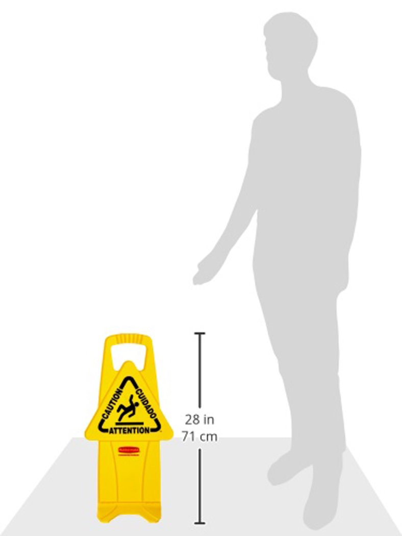 Rubbermaid Commercial Products 'Caution' Stable Safety Sign - Yellow