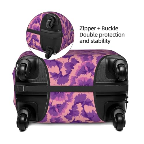 Pink And Purple Carnations Elastic Travel Luggage Covers Dustproof Scratch-Resistant Suitcase Protector Fit 22-24 Inch2